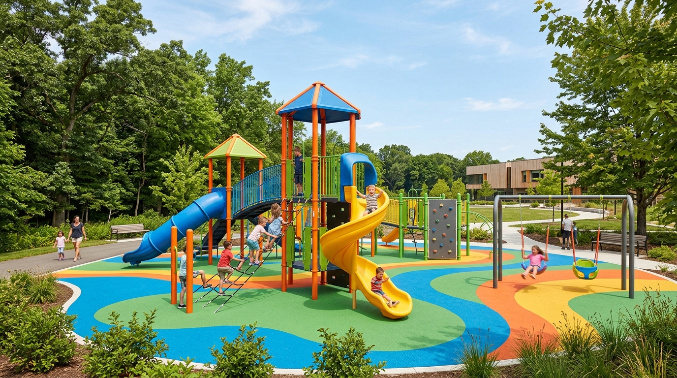 Kids Playground Equipment, Safety Rubber & Climbing Walls
